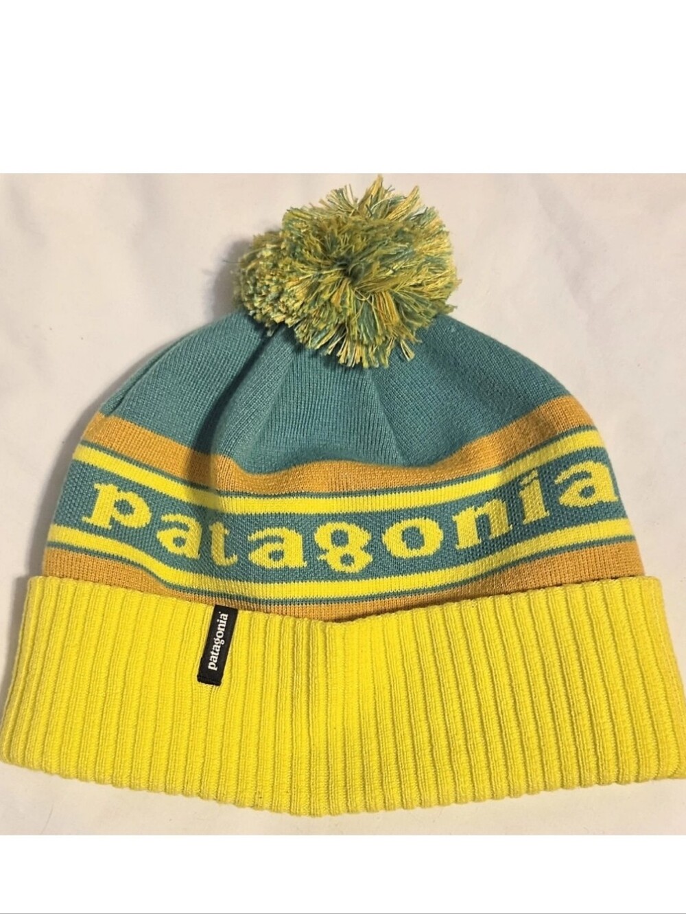 PATAGONIA retro Vintage Pom Pom Ski Snowmobile Winter Knit Hat One Size No Tag